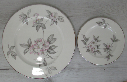 2 Platos Gloria Primavera Ancestral De Colección 10” y 6.5” Flor de Cerezo Fino Hueso Mentón - Imagen 24 de 24