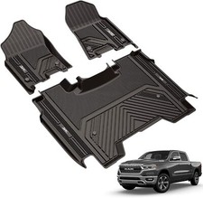3w Black Floor Mats All Weather Fit For Dodge Ram 1500 Without Storage 2019-2026
