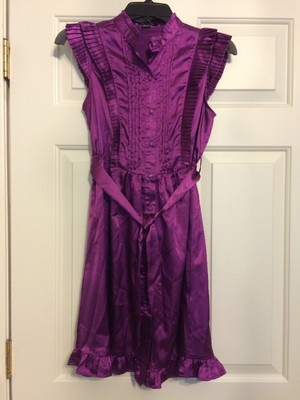 IT'S ME size S Purple Sleeveless belted slinky Dress women's