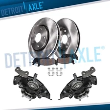 Front Steering Knuckles Hub Rotors Brake Pads for Highlander RX330 RX350 RX400H