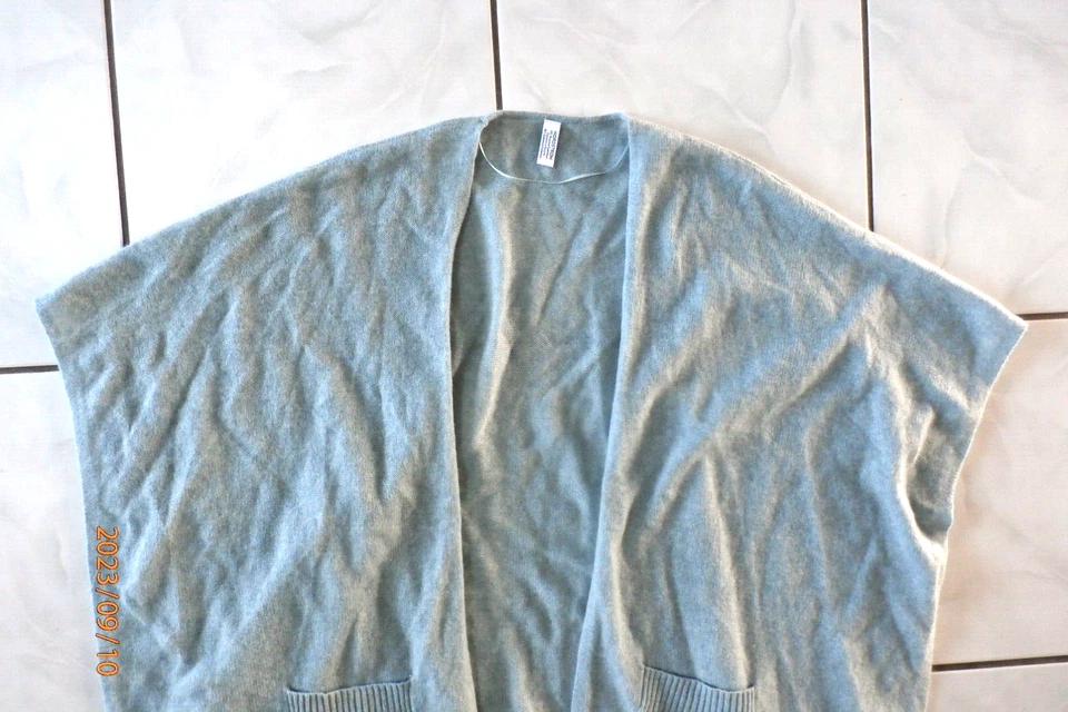 NORDSTROM кашемир синий шаль надежном пончо карманы один размер F694 - Изображение 4 из 4