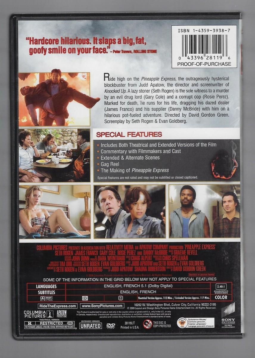 PINEAPPLE EXPRESS - DVD - SETH ROGEN - JAMES FRANCO - GARY COLE