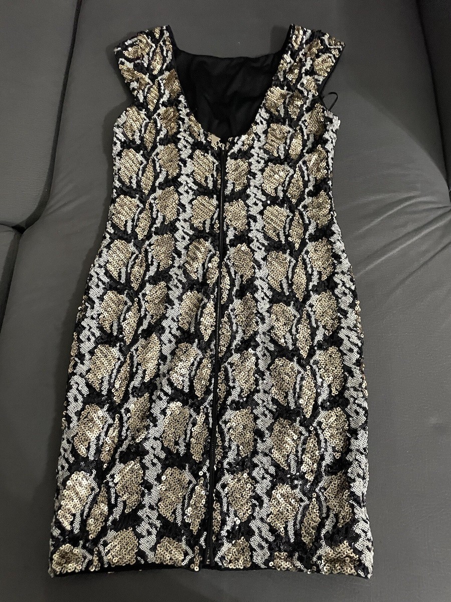 green emerald velvet dress GUESS Women's Sequined Chevron-Print Tank Dress Gold Combo 12 main image 1