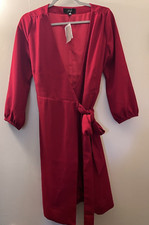 J Crew Red Wrap Dress Sz 2