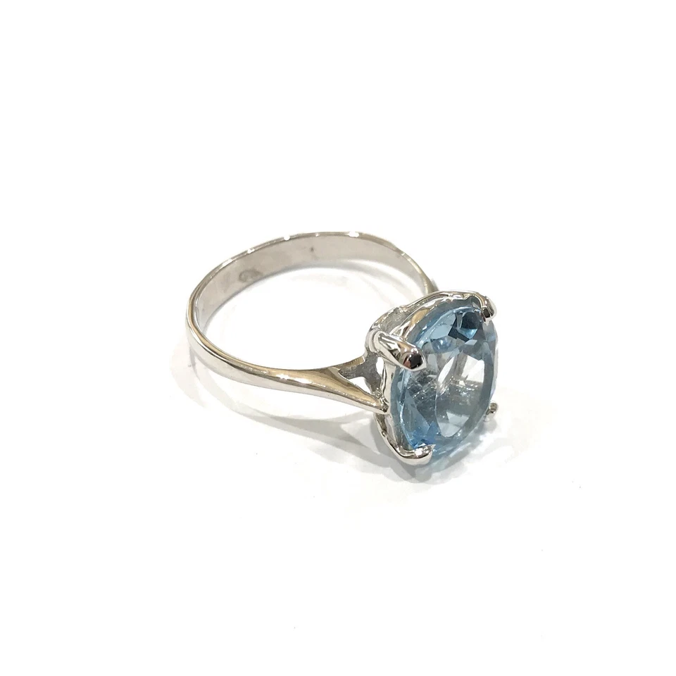 Anello Donna con topazio azzurro naturale 10 x 12 mm - Immagine 2 di 4