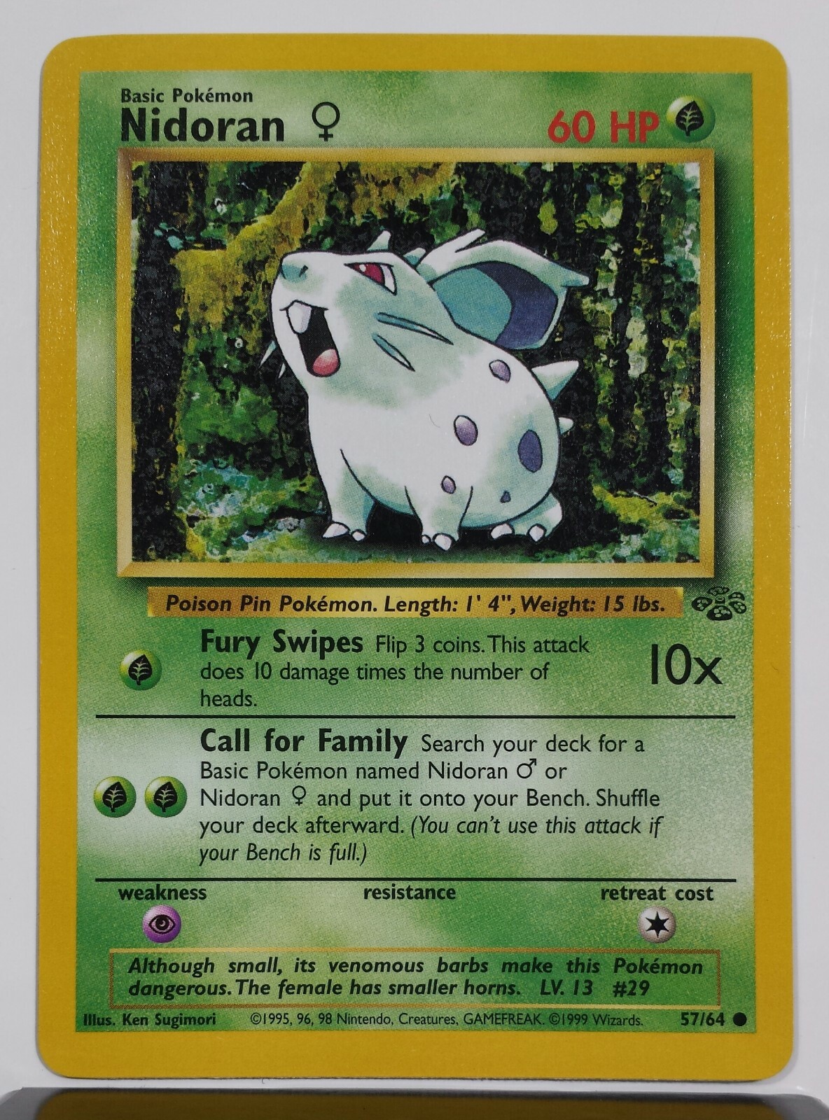 Nidoran 57/64 NM / M - Jungle Pokemon Card - Unplayed - $2 Combined Shipping