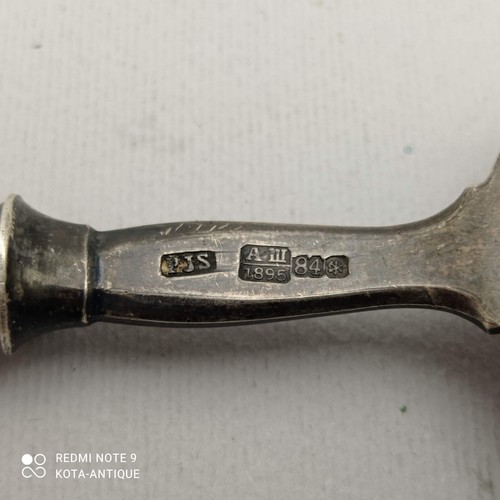 Sardine Serving Fork 84 Silver Mark PJS 43gr ST. Petersburg 1886-1908 Antique - Picture 4 of 9