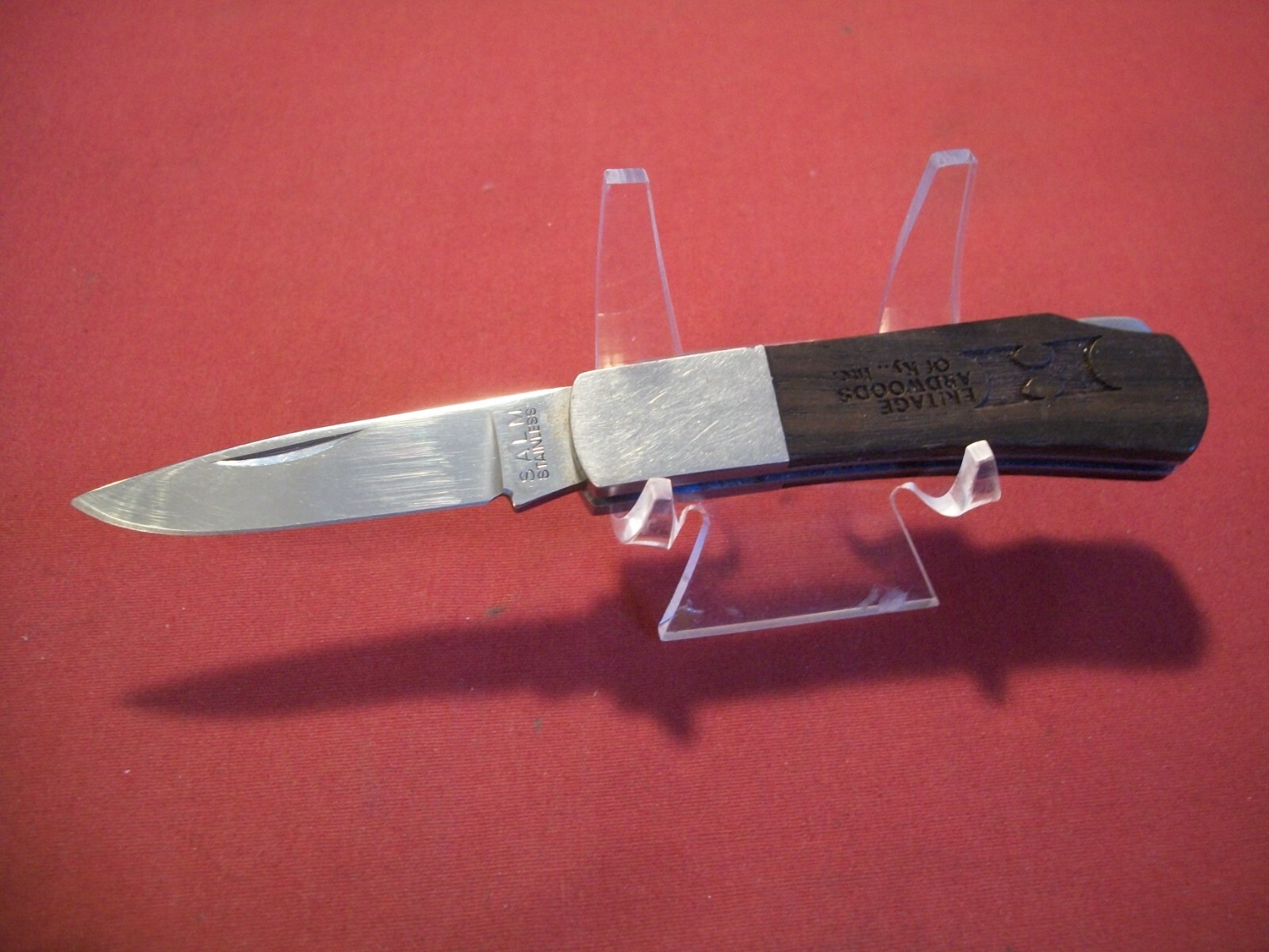 Vintage Salm Advertising Lockback Pocket Knife "Heritage Hardwoods of