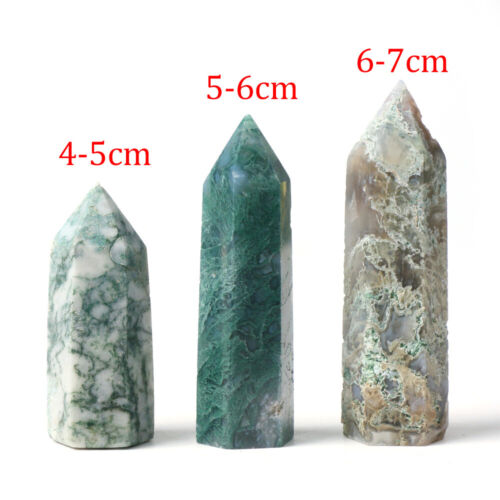 Moss Agate Geode Obelisk Polished Point Crystal Tower Natural Gemstone Healing - Picture 13 of 13