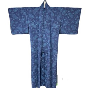 New Japanese Kimono Men&rsquo;s Ensemble Navy Pattern Summer Lightweight Made in Japan