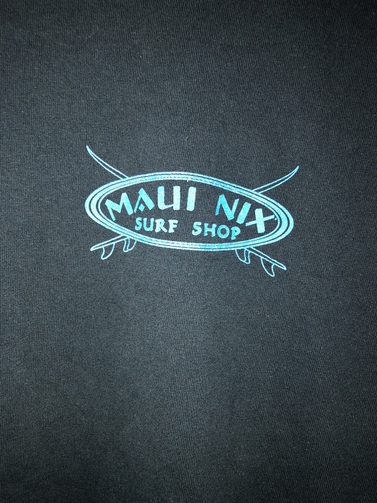 Maui Nix Surf Shop Logo Graphic Tee Shirt Pullover Si… Gem
