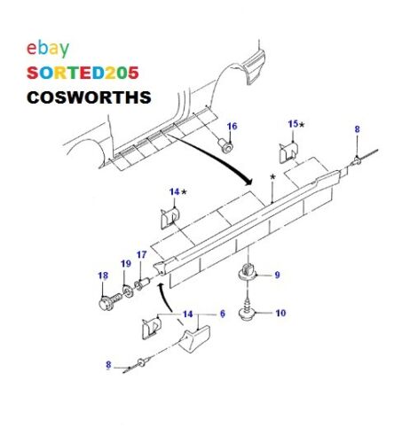 Ford Escort RS Cosworth Side Skirt Fitting Kit 909 Race Rally - Picture 2 of 2