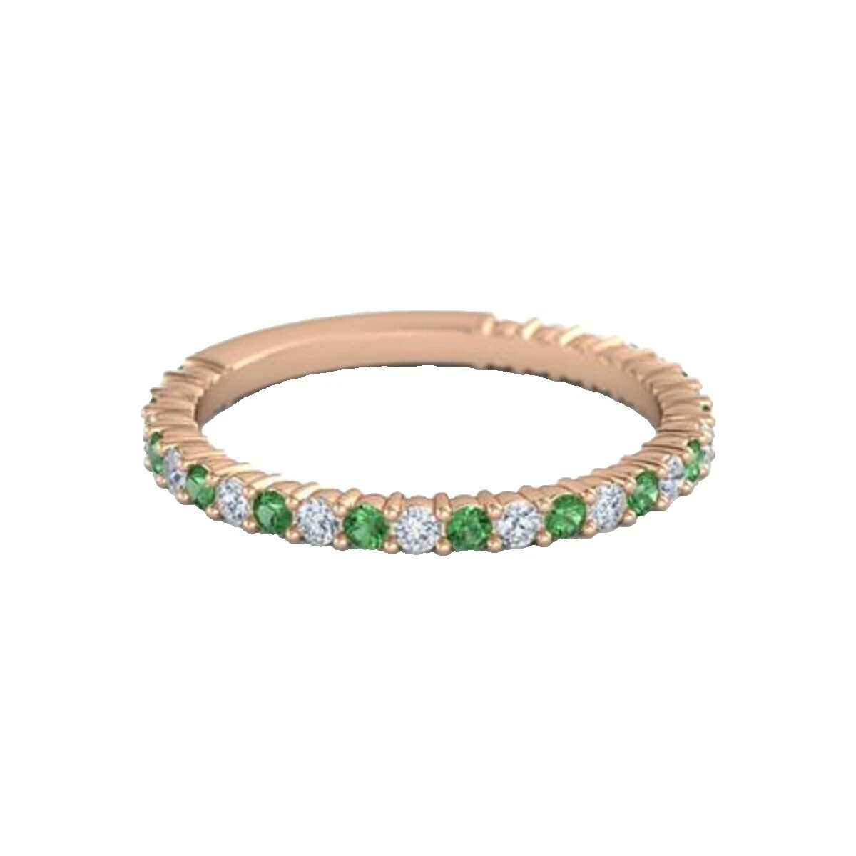 Joyería de moda enchapada en oro rosa esmeralda