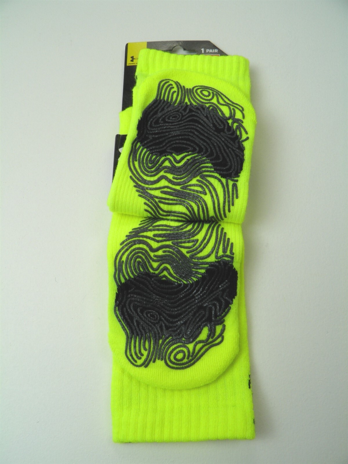 SAOLA Calze equipaggio Under Armour Performance suola antiscivolo giallo neon taglia M 4 8 5 NUOVE