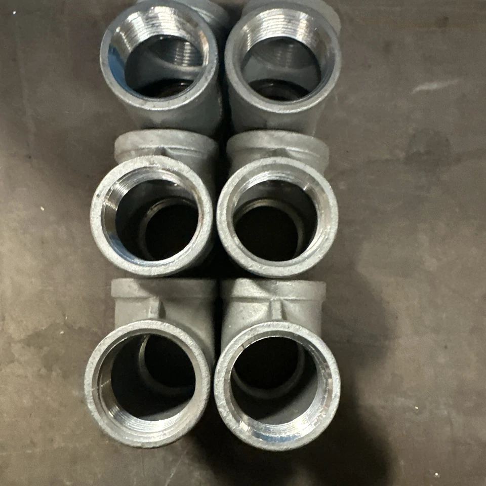 6 Lot - 1-1/4" 150 Female NPT Pipe Tee Cast 304 Stainless Steel Fitting - Image 2 of 4