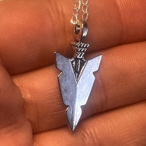 Sterling Silver Arrowhead Pendant Necklace -Southwestern Intricate Jewelry -New - Picture 6 of 7