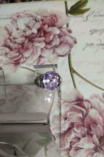 diamonique ring Silber Gr ca17 qvc Stein rosa - Bild 2 von 5