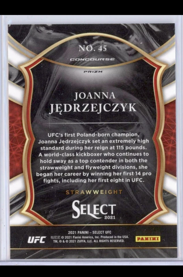 JOANNA JEDRZEJCZYK 2021 PANINI SELECT UFC CONCOURSE DISCO PRIZM SP PARALLEL - Image 3 of 3