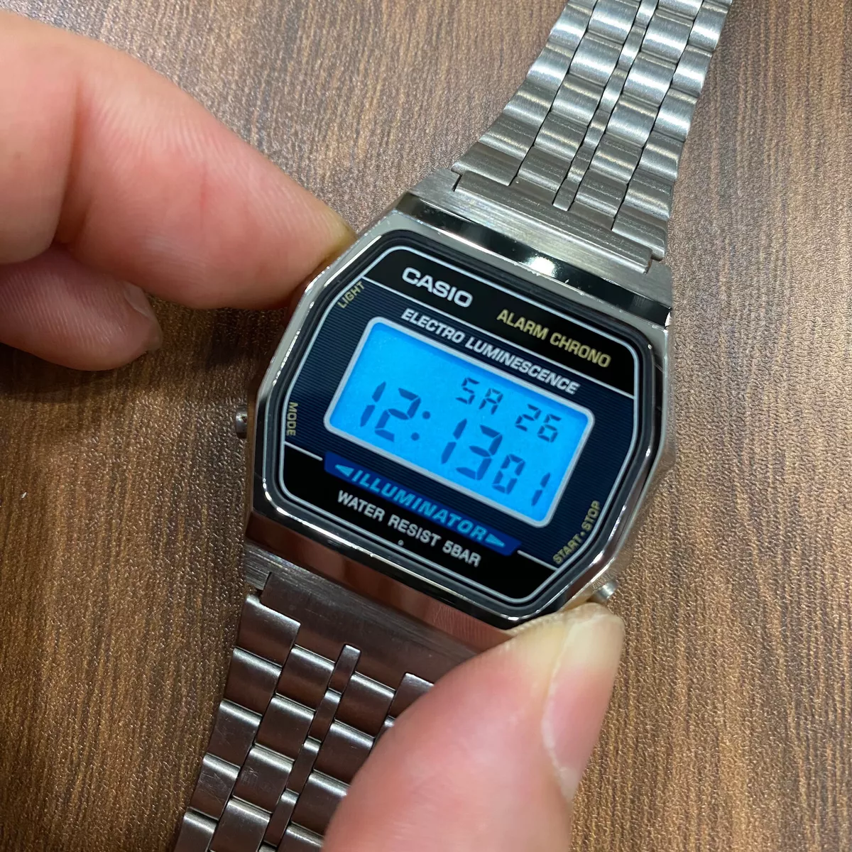 Casio W-99 Rare Vintage Illuminator Digital Watch STAINLESS STEEL