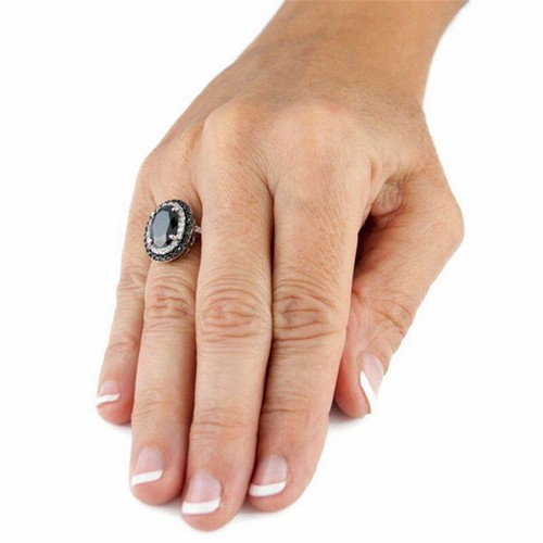 925 Sterling Silver Spinel Gemstone Ring Engagement Wedding Band Women's Jewelry - Picture 4 of 13