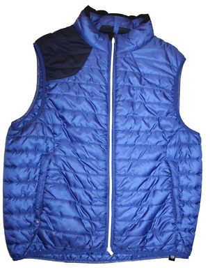 RLX Mens Ralph Lauren Hybrigauge Quilted Puffer Down Blue Vest 