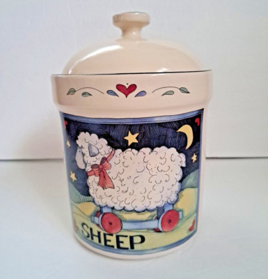 Susan Winget Country Farmhouse Canister w/Lid Certified International Pre-owned 