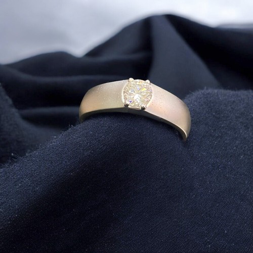 0,75 Cts F/VS1 GIA-zertifiziert Runder Brillant Diamant Herren Ring 18K Weißgold - Bild 6 von 14