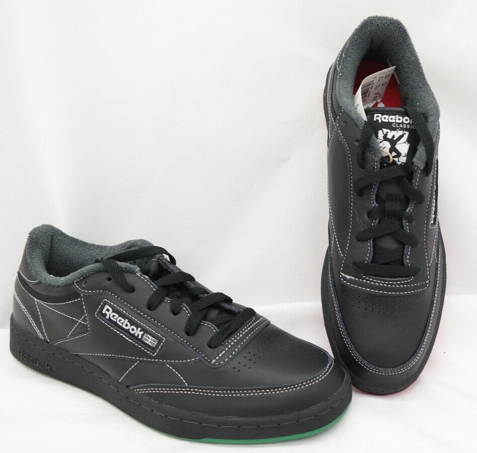 Reebok x Human Rights Now! Club C 85 Sneakers | Black/Grey/Red/Green | Sz: 10.5