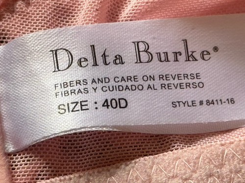 Delta Burke Underwire Padded Pink Bra, Sz 40D - Picture 5 of 5
