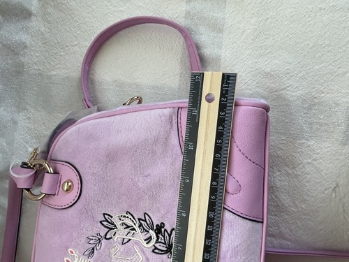 JUICY COUTURE Bowlers Velour Purse Crossbody Bag + 2 Handles Pink Gold Hardware - Picture 18 of 22