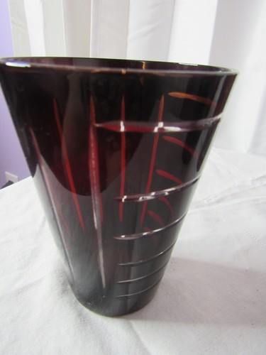 red cut to clear 3 tumber glasses holds 12 oz. - Picture 5 of 12