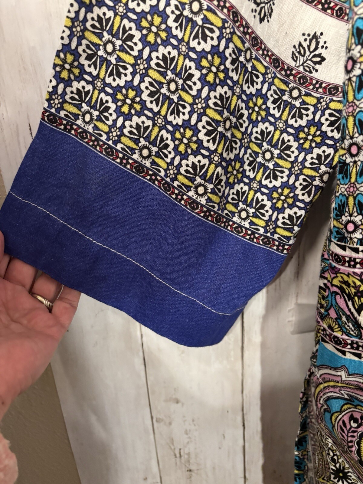 Chicos Patchwork Linen Duster Jacket SZ 3 (XL)  3… - image 5