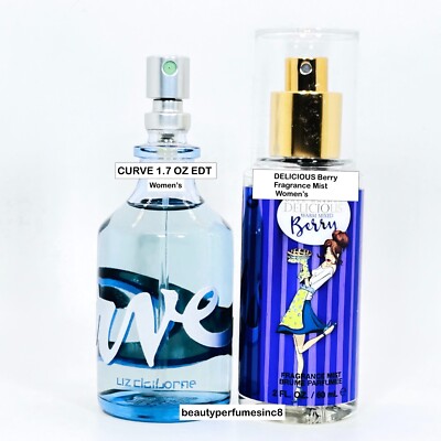 Lot Of 2 - CURVE 1.6 / 1.7 oz EDT / DELICIOUS  BERRY 2 OZ  FRAGRANCE MIST Women