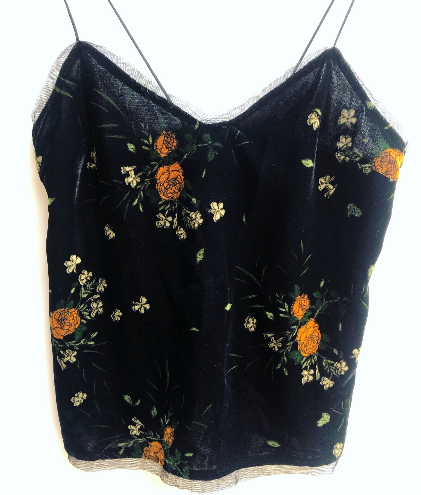 ZARA BASIC COLLECTION VELVET BLACK SPAGHETTI STRA… - image 1