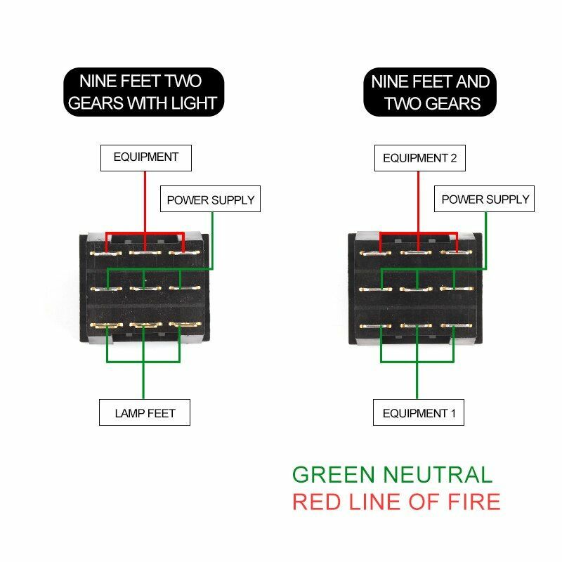 Power Rocker Switch 3 Way Triple Switch ON-OFF 16A/30A 40.3X33.3mm 2 ...