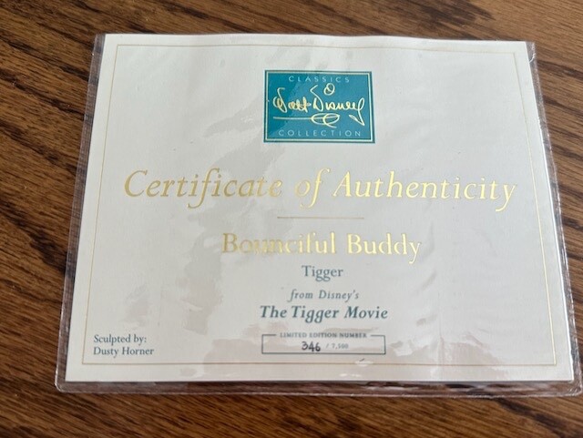 Disney WDCC Tigger Movie Tigger "Bounciful Buddy" Limited Edition  #346/7,500