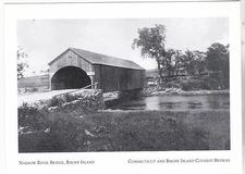 *Postcard-"Narrow River Bridge"  *Connecticut & RI Covered Bridges (16-CT)