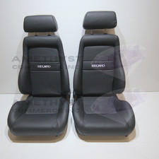 Pair 2 Reclinable Slider Seats For Recaro Lx Style Leather Seat