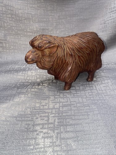 Vintage hand-carved wooden sheep SEE PHOTOS