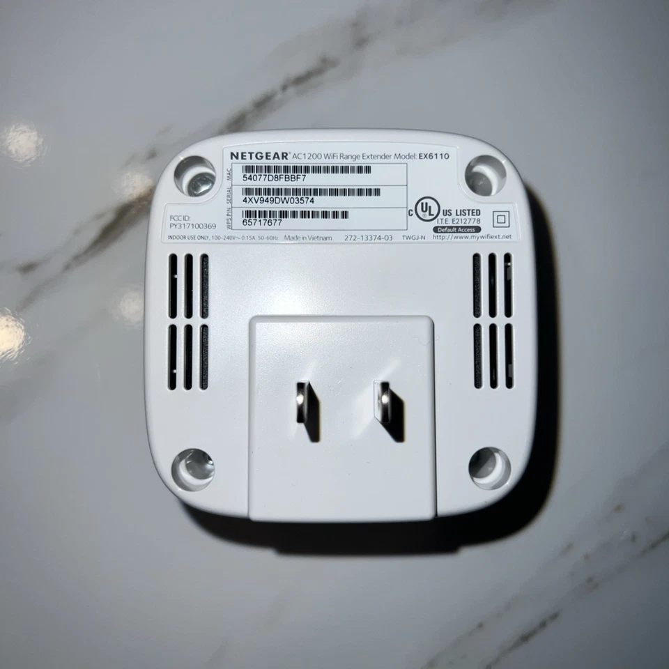 Amplificador de alcance WiFi Netgear EX6110 AC1200 repetidor enchufable de doble banda Foto 2 de 3