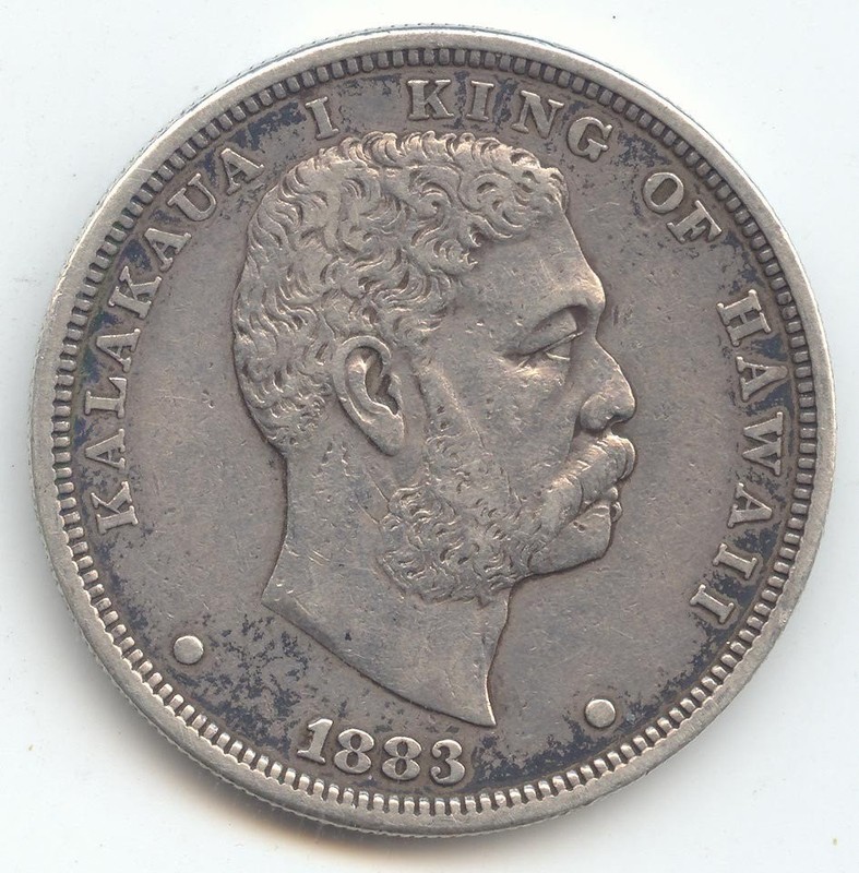 1883 Kingdom of Hawaii Silver Dollar, King Kalakaua, Nice VF