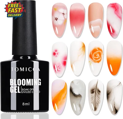 Clear Blooming Gel Nail Polish,Soak off UV LED Blossom Gel Nail Polish for Sprea
