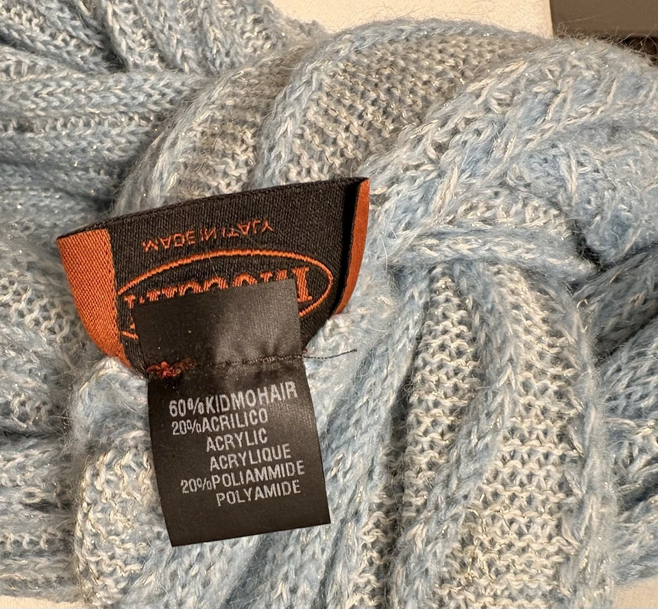 Bufanda Missoni Kid-Mohair Blend vintage — Hecha en Italia — Etiqueta naranja vintage Foto 4 de 4