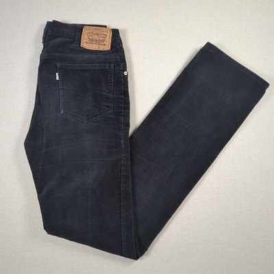 Levi's 630 Corduroy Pants Womens 33x38 Black Straight Leg White Tab Belgium