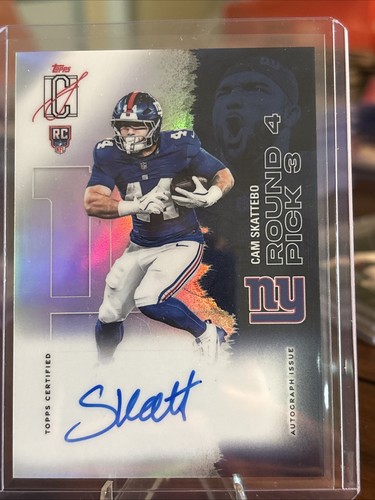 2025 Topps Signature Class Cam Skattebo RC Base Chrome ON CARD Auto 🔥
