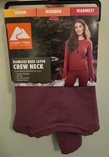 Ozark Trail Women's XS Seamless Base Layer Crew Neck Top WILD GINGER 10726