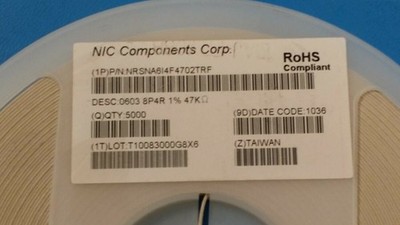 (5000 PCS) NRSNA6I4F4702TRF NIC Res Array 47K Ohm 1%, ISOL Molded 8-Pin 1206