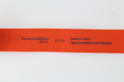 HARMONT & BLAINE 115cm Orange Belt Squared-End Metal Buckle Accent - Picture 4 of 6