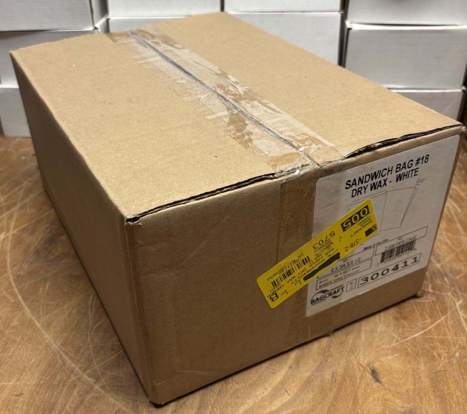 Case of 2000 BagCraft Sandwich Bag #18 300411 Dry Wax- White 6 x ¾ x 6 ½