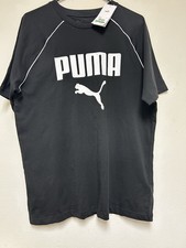  25 Puma Men's Black Short Sleeve Essential Logo Graphic T-Shirt Size L